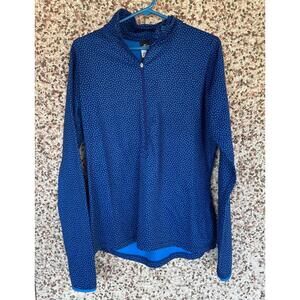 Nike Pro Dri-Fit Women's 1/2 Zip Pullover - Blue Polka Dot - Size XL